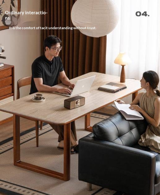 Tulipwood Solid Wood Antique Style Rock Board Dining Table