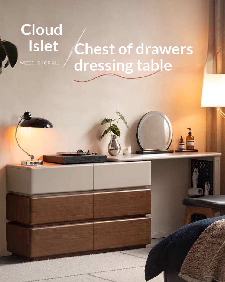 Black Walnut, Poplar Solid Wood Vanity Table Modern Italian Design