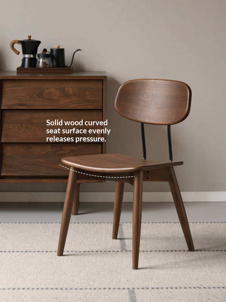 Set 2 pcs Black Walnut, Oak Solid Wood Italian Style Side Chair for Dining Room