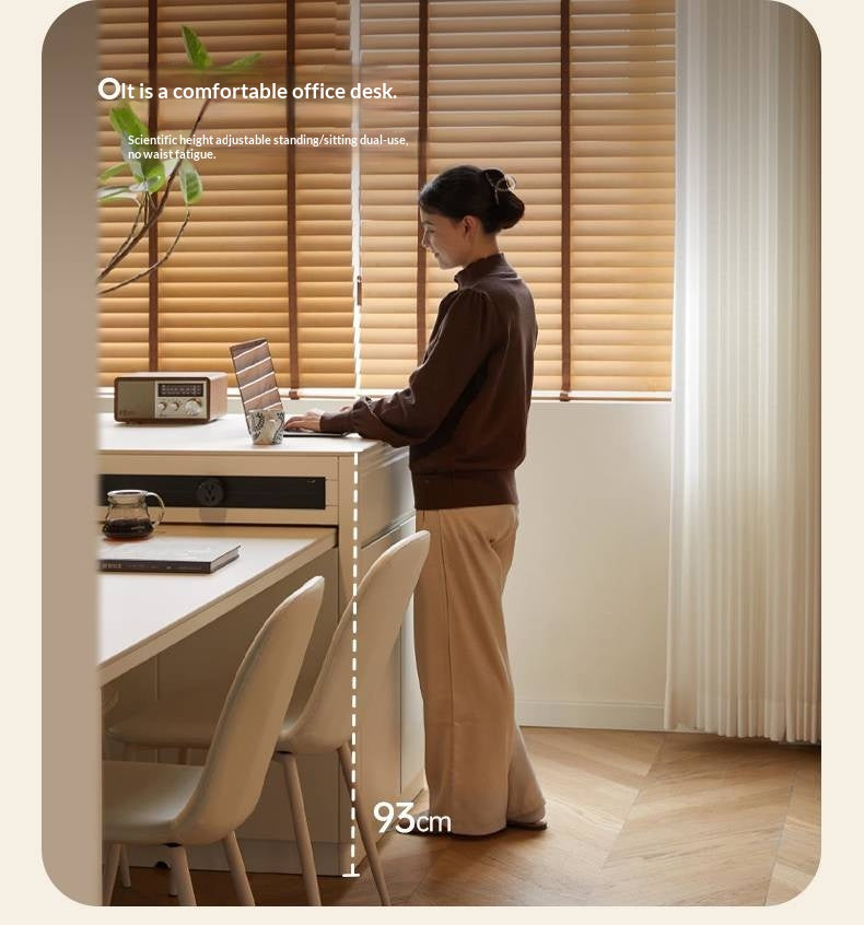 Solid Rubberwood Cream-Style Extendable White Slab Island