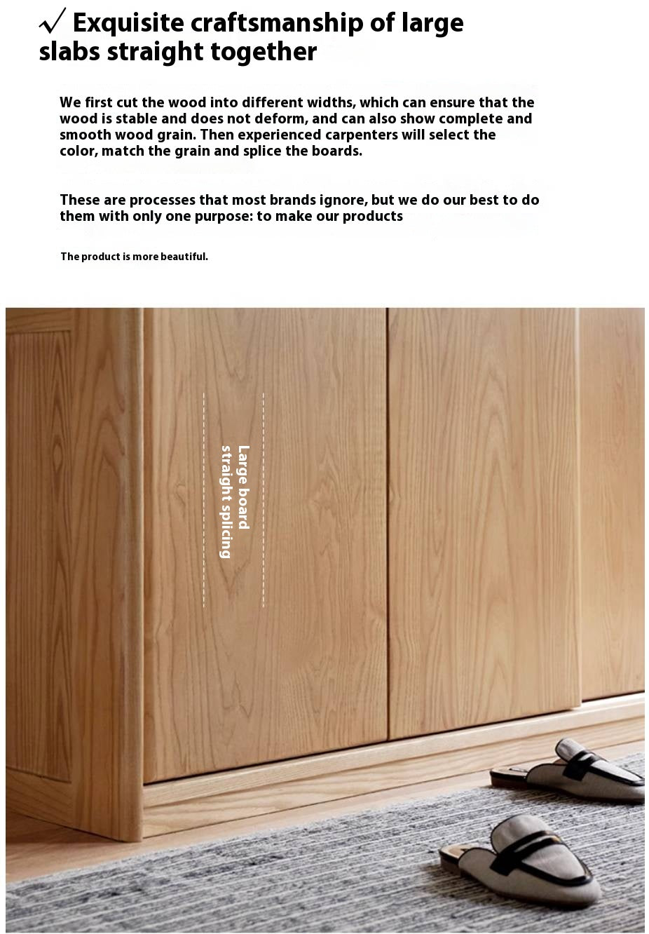 Oak, Ash Solid Wood Wardrobe With Sliding Doors