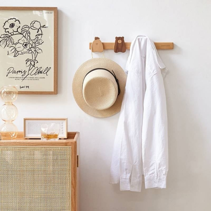 Beech Solid Wood Hook Hanging Clothes