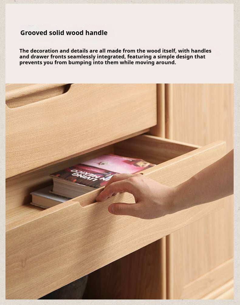 Ash Solid Wood Floor-Standing Bookcase Whole Wall Free Combination Bookshelf