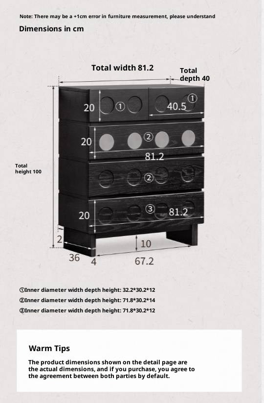 Oak Solid Wood Vintage Style Five-Drawer Chest