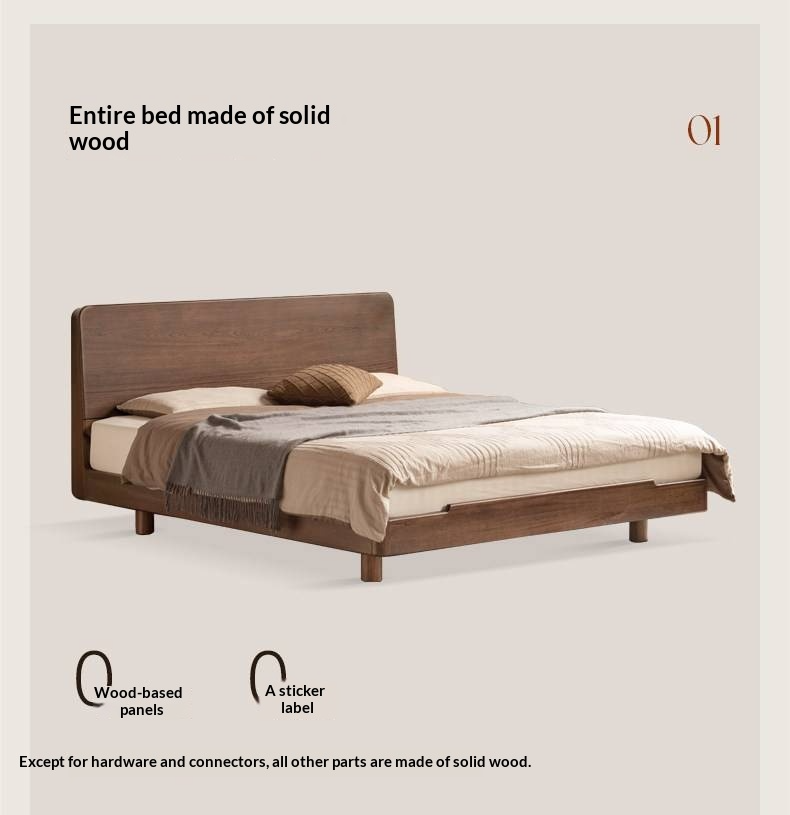 Sandalwood Solid Wood Modern Simple luminous Multifunctional Bed