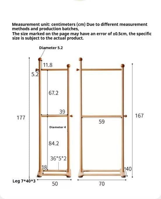 Beech Solid Wood, Solid RubberWood Kids Bedroom Hanger