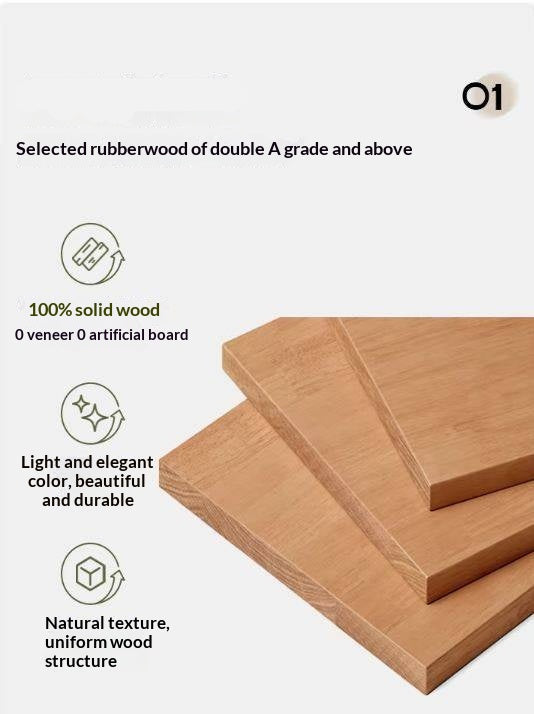 Solid Rubberwood Bookcase with Storage and Display Shelves