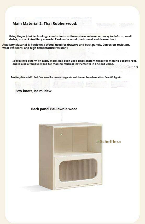 Solid Rubberwood Multifunctional Multi-function Bookcase