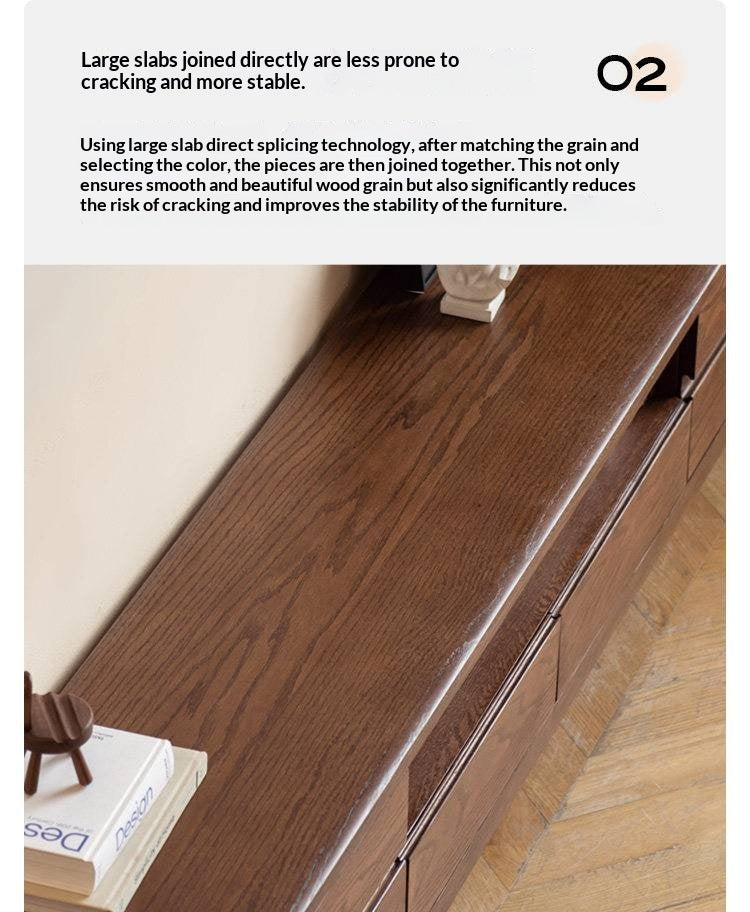 Oak, Solid Rubberwood Nordic Floor TV Cabinet.