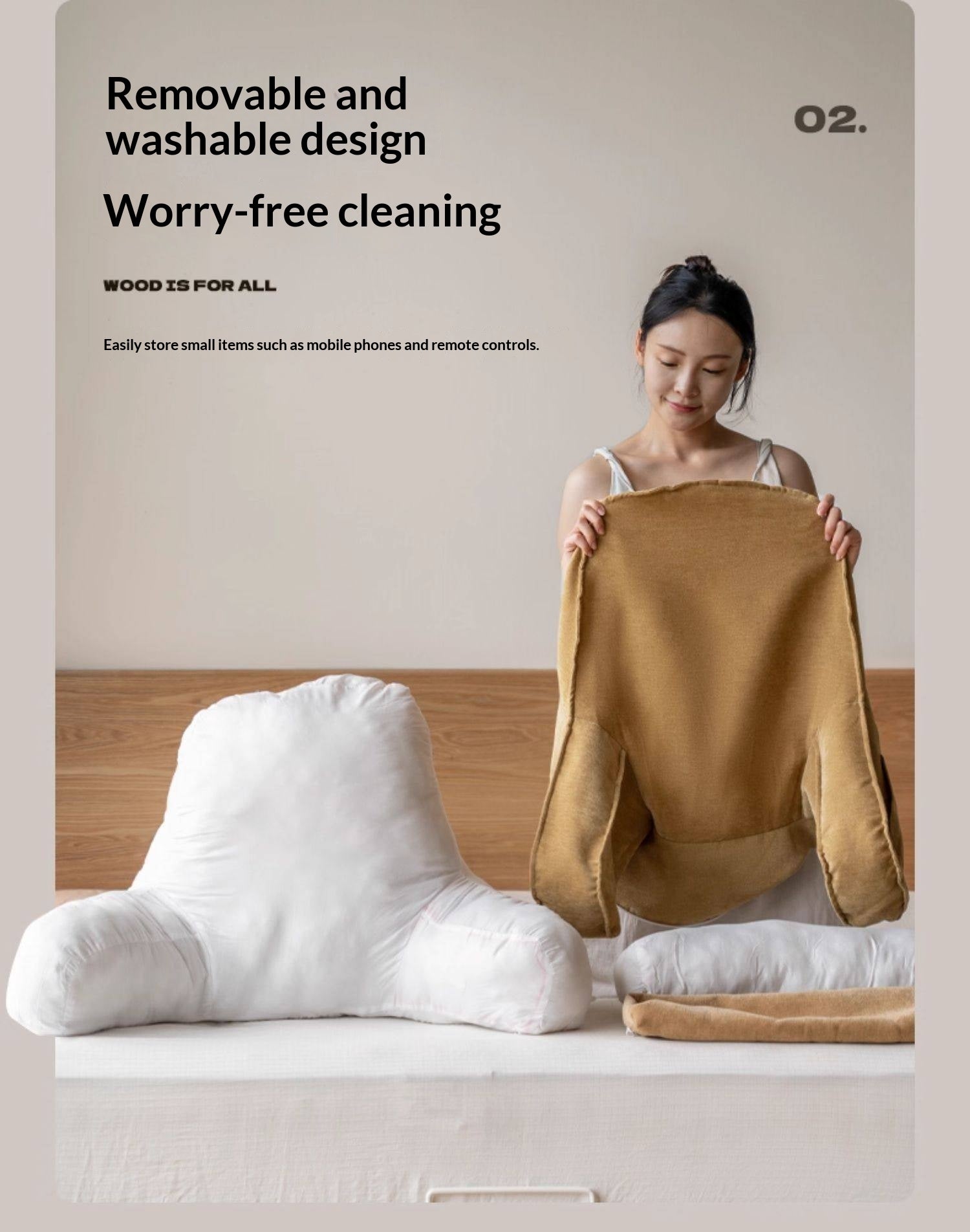 Headboard with Large Upholstered Reading Backrest