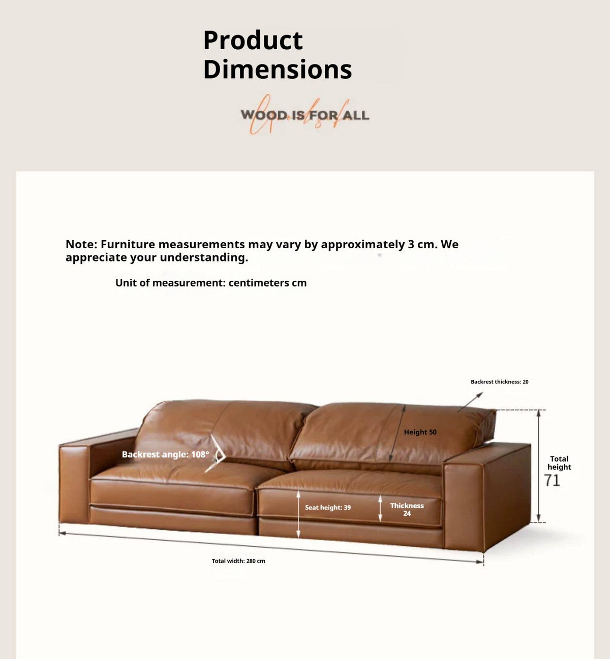 Genuine Leather sofa with Italian Low-Profile Design