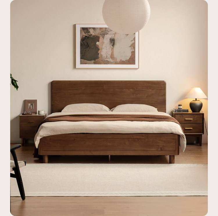 Black Walnut Solid Wood Italian Luxury Storage Bed