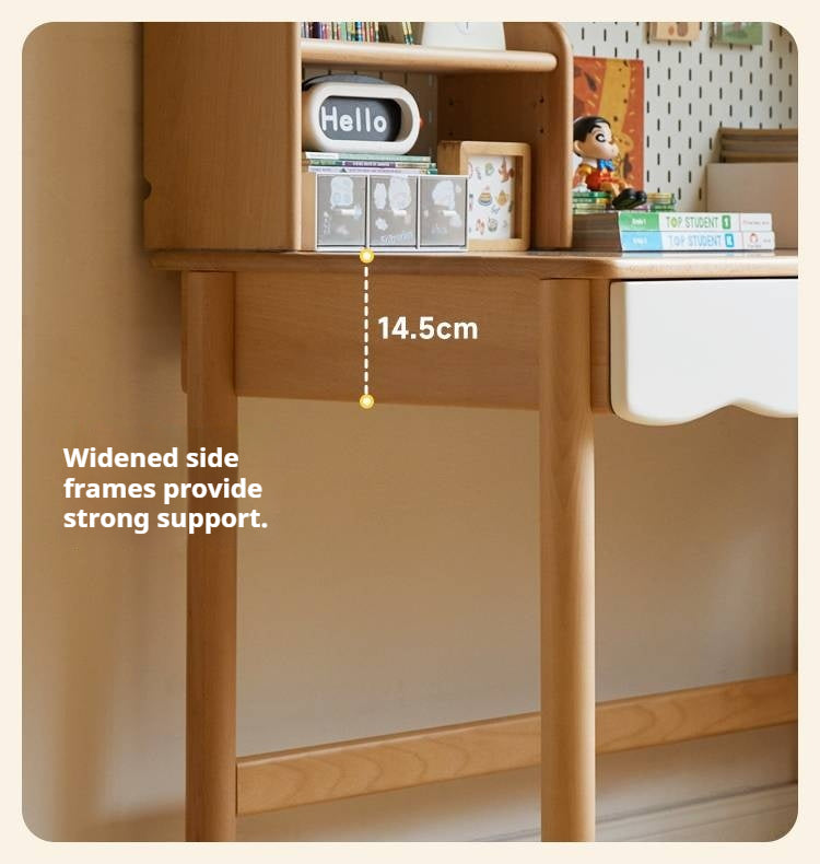 Beech Solid Wood Children's Desk Adjustable Writing Desk