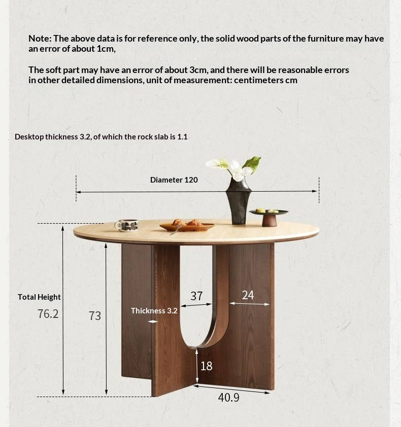 Ash Solid Wood Vintage Style Dining Table