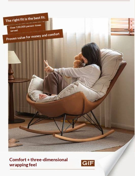 Fabric Rocking Lounge Chair with Soft Cushioned Seat - Best Seller
