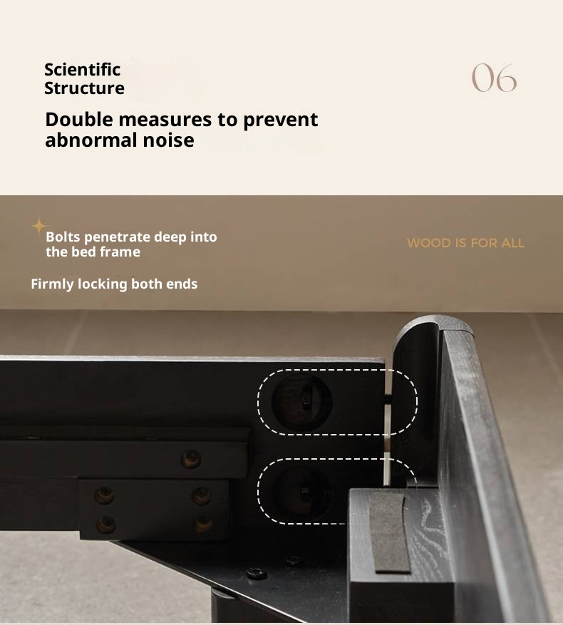 Ash Solid Wood Luminous Bed Modern Minimalist