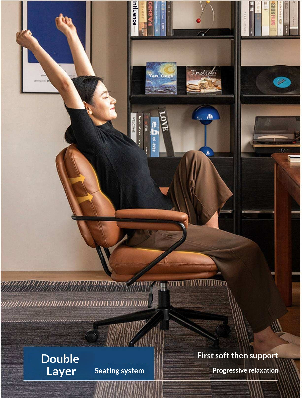 Leather Modern Liftable Armchair Office Chair