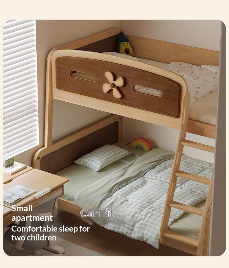 Rubberwood Solid Wood Children's Bunk Bed