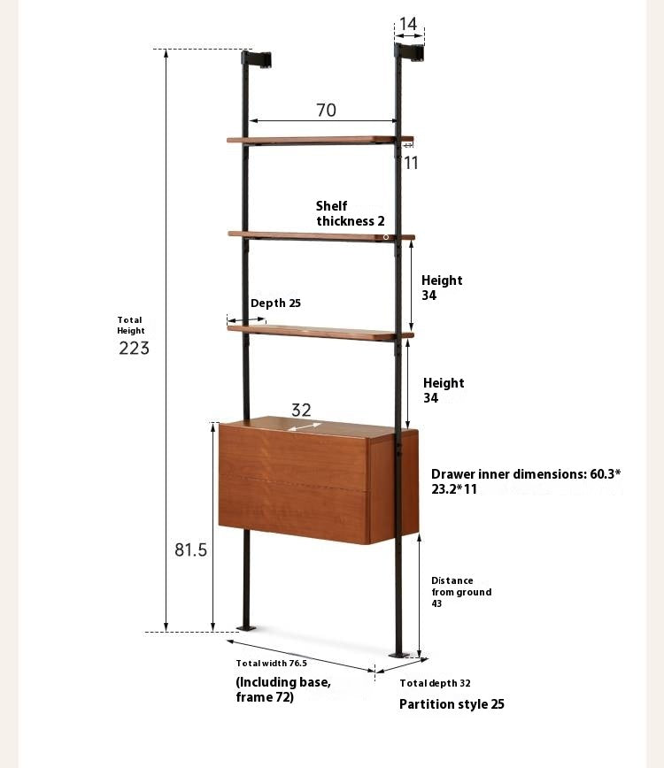 Poplar Solid Wood Bauhaus Bookshelf