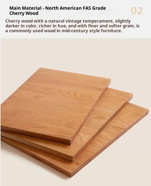 Cherry, Poplar Solid Wood Modern Minimalist Chest of Drawers