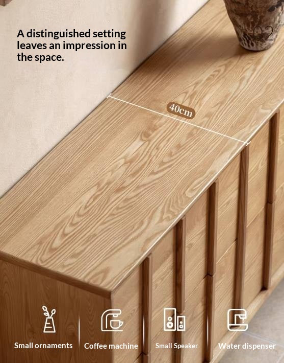 Ash Solid Wood Wabi-sabi Style Four-Drawer Chest