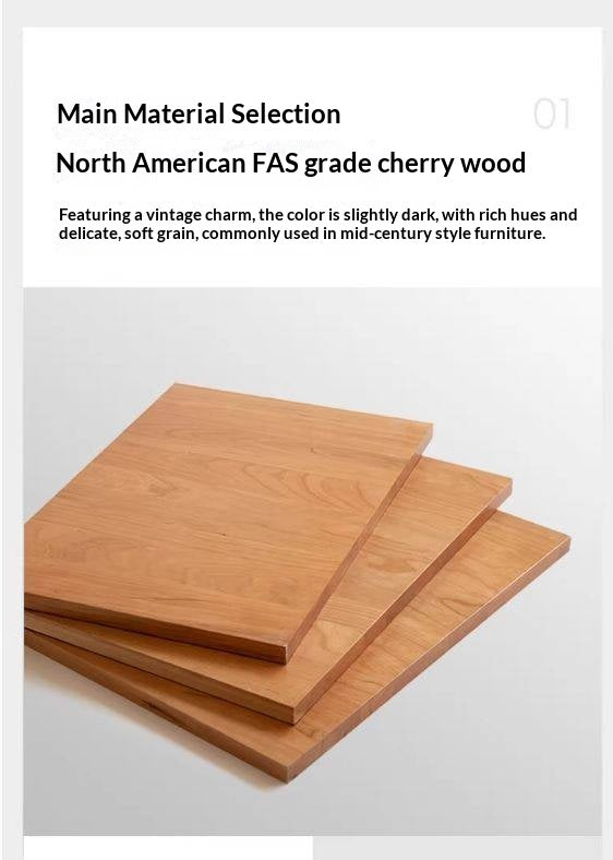 Cherry Solid Wood Modern Simple Floor TV Stand