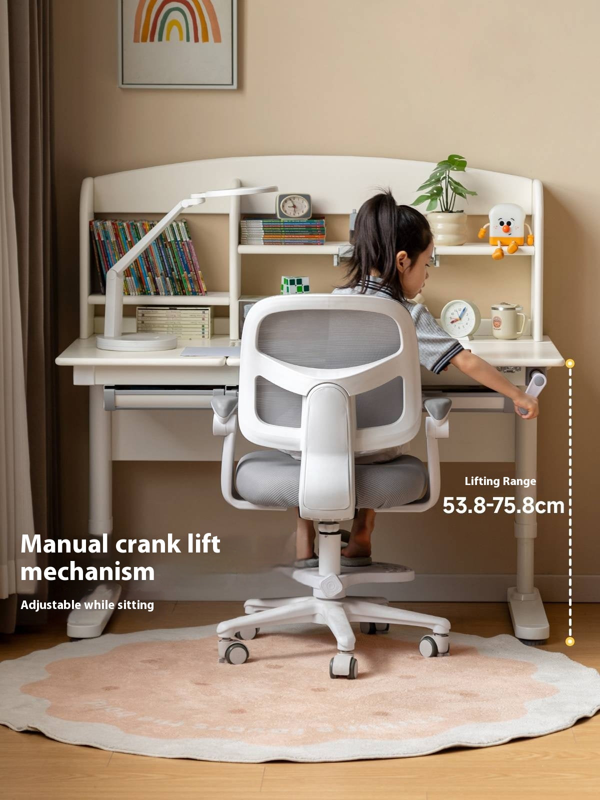 Solid RubberWood Solid Wood Сhildren's Liftable Desk