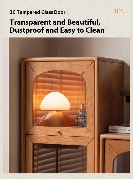 Cherry Solid Wood Ancient Style Floor Bookcase