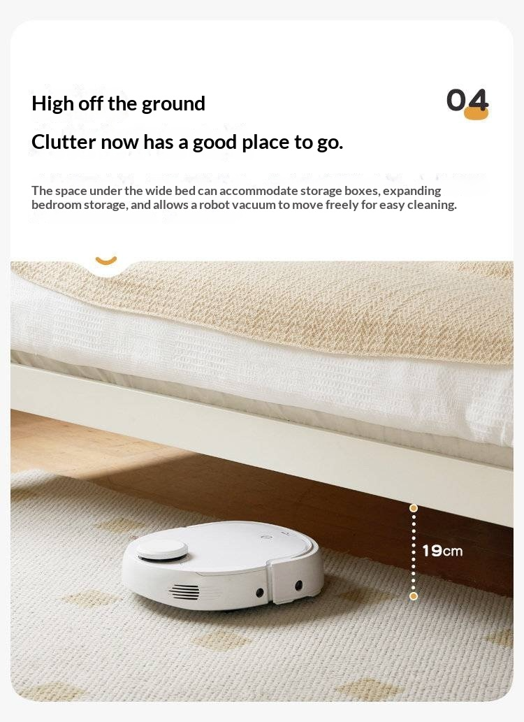 Pine Solid Wood Bed — Nordic Minimalist Cream Style Large Bed