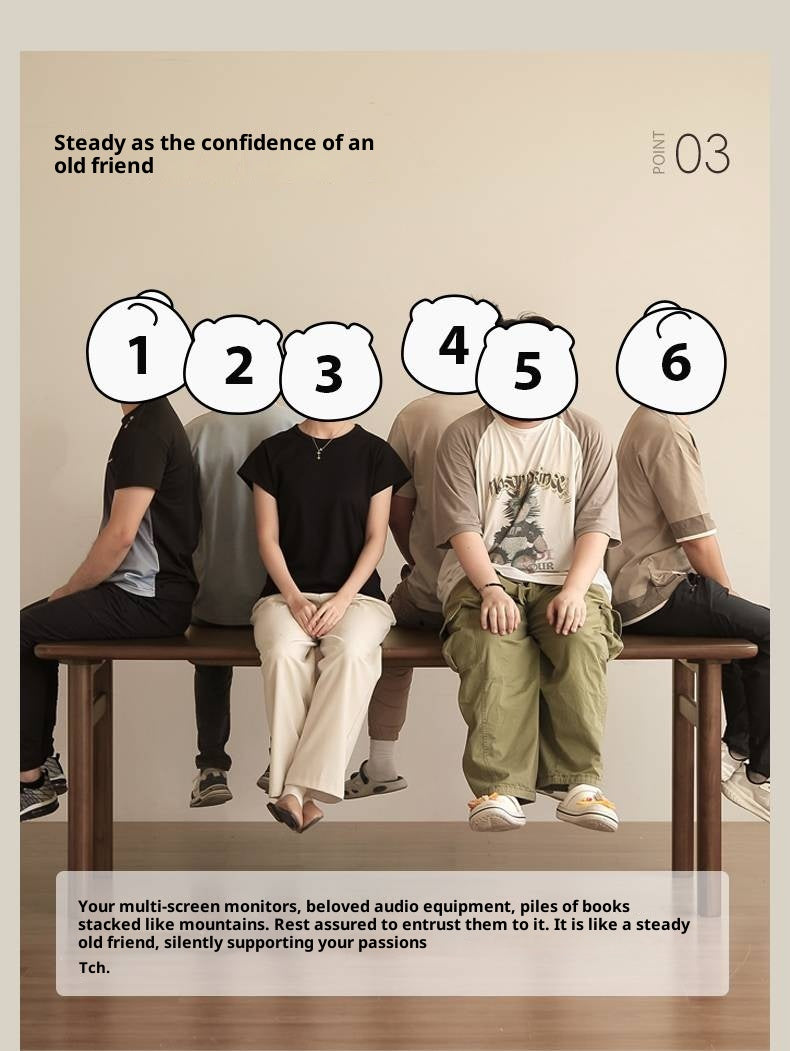 Black Walnut Solid Wood Modern Office Desk