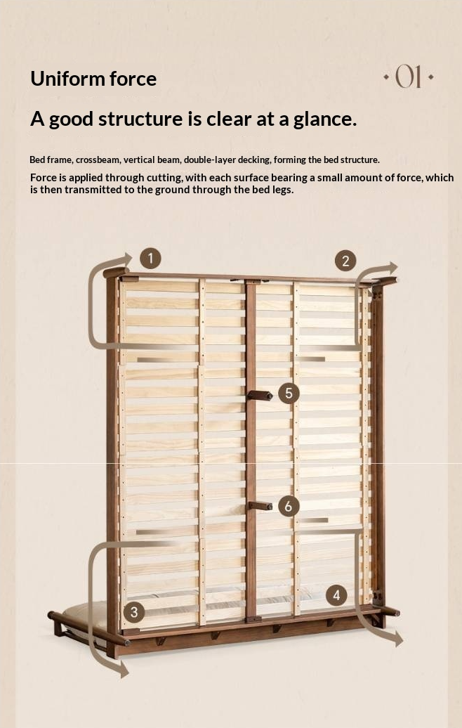 Black Walnut Solid Wood Genuine Leather Soft Bed