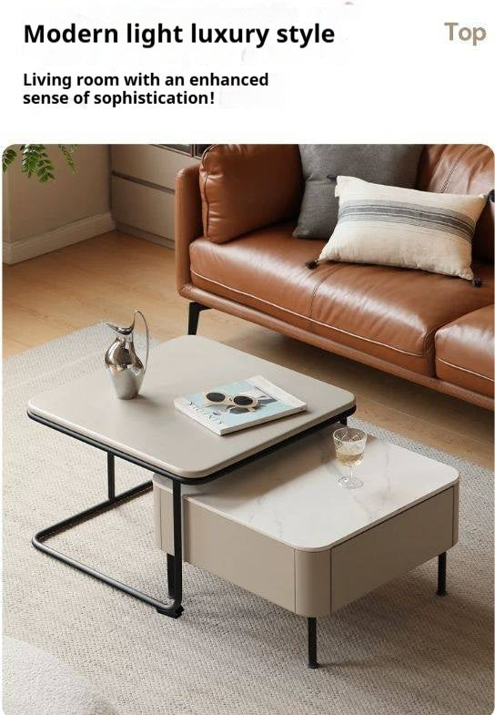 Tulipwood Solid Wood Modern Light Luxury Rock Board Coffee Table