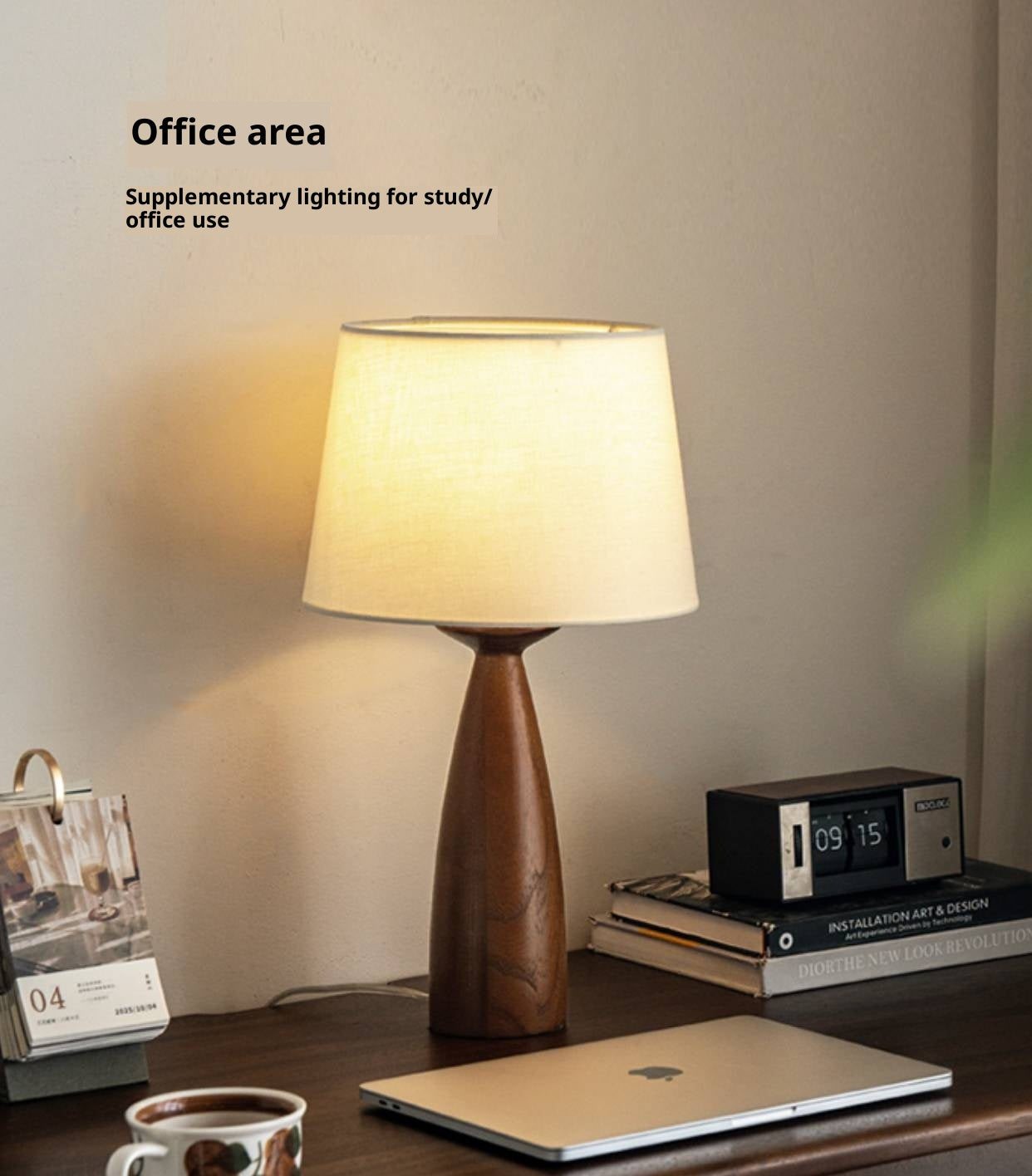 Ash Solid Wood Vintage Style Desk Lamp