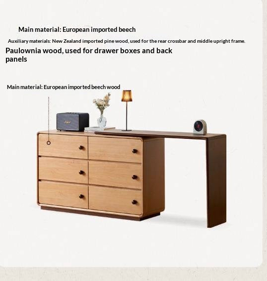 Beech Solid Wood Antique Style Vanity Table