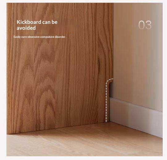 Ash Solid Wood Bookcase with Sliding Doors and Floor-to-Wall Glass Display Cabinet