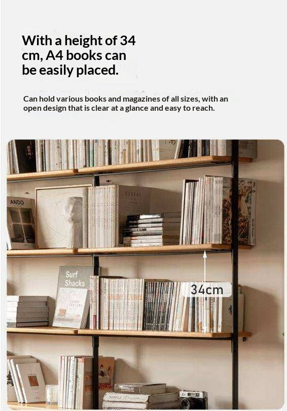 Oak, Poplar Solid Wood Industrial Style Multi-layer Storage Rack