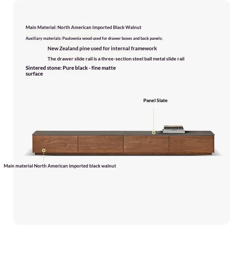 Black Walnut, Catalpa Solid Wood TV Stand Rock Slab