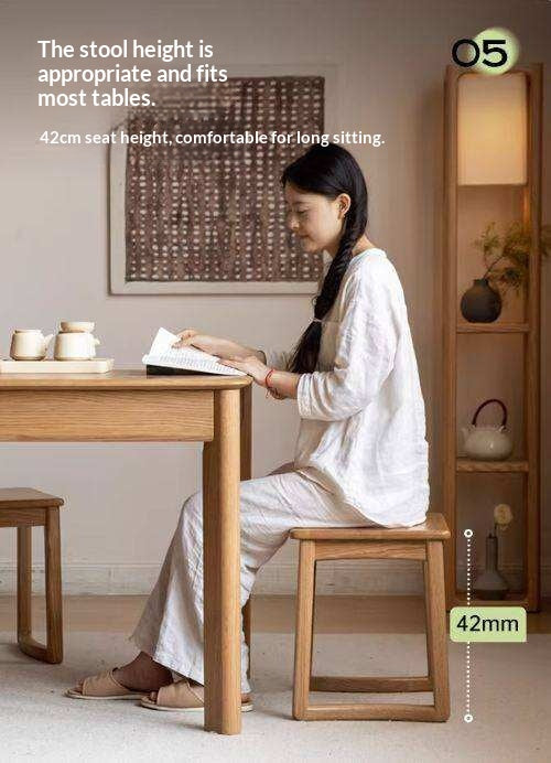 Ash, Oak Solid Wood Modern and Simple Style Tea Stool
