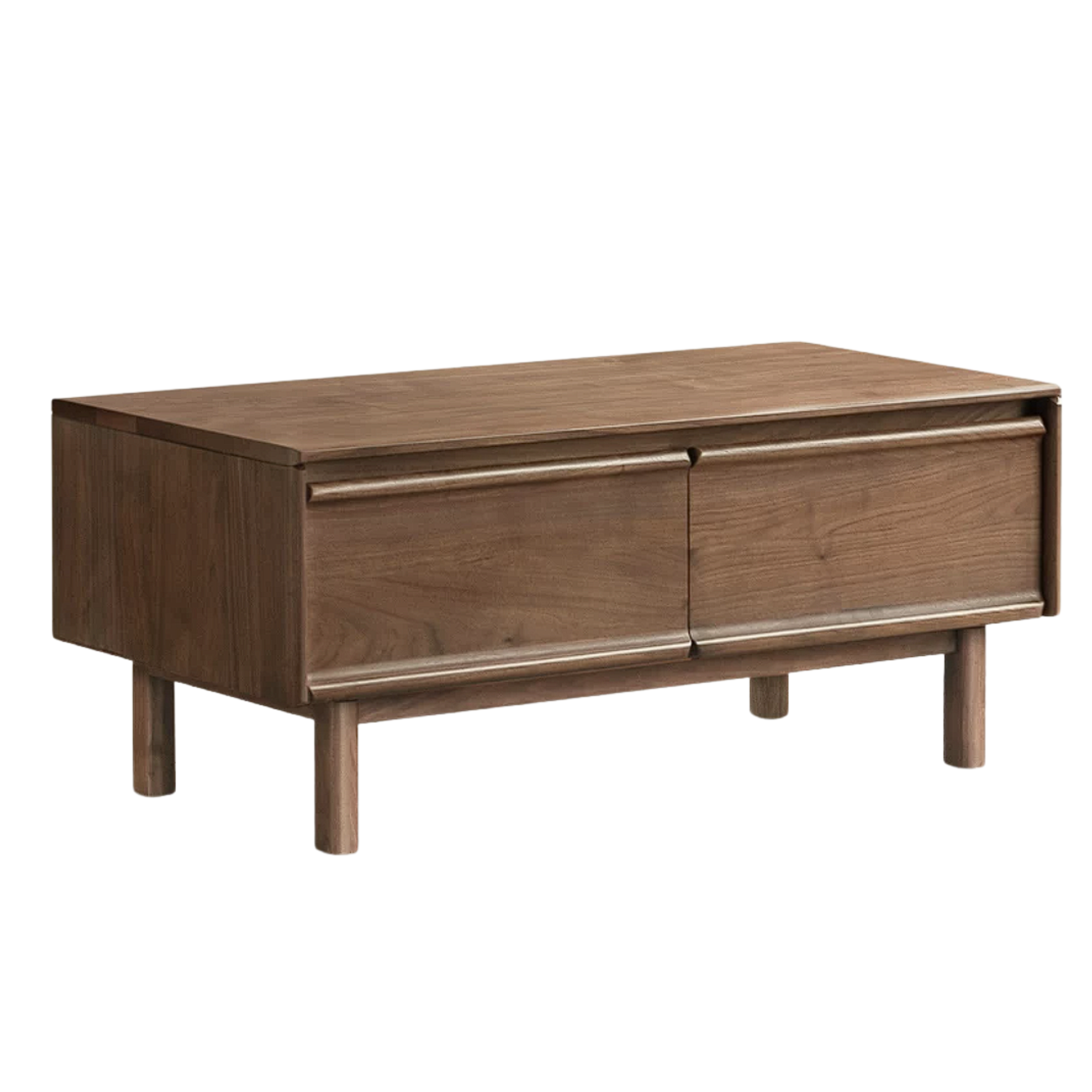 Black Walnut, Ash, Oak Solid Wood, Solid Longan Hardwood Modern Coffee Table