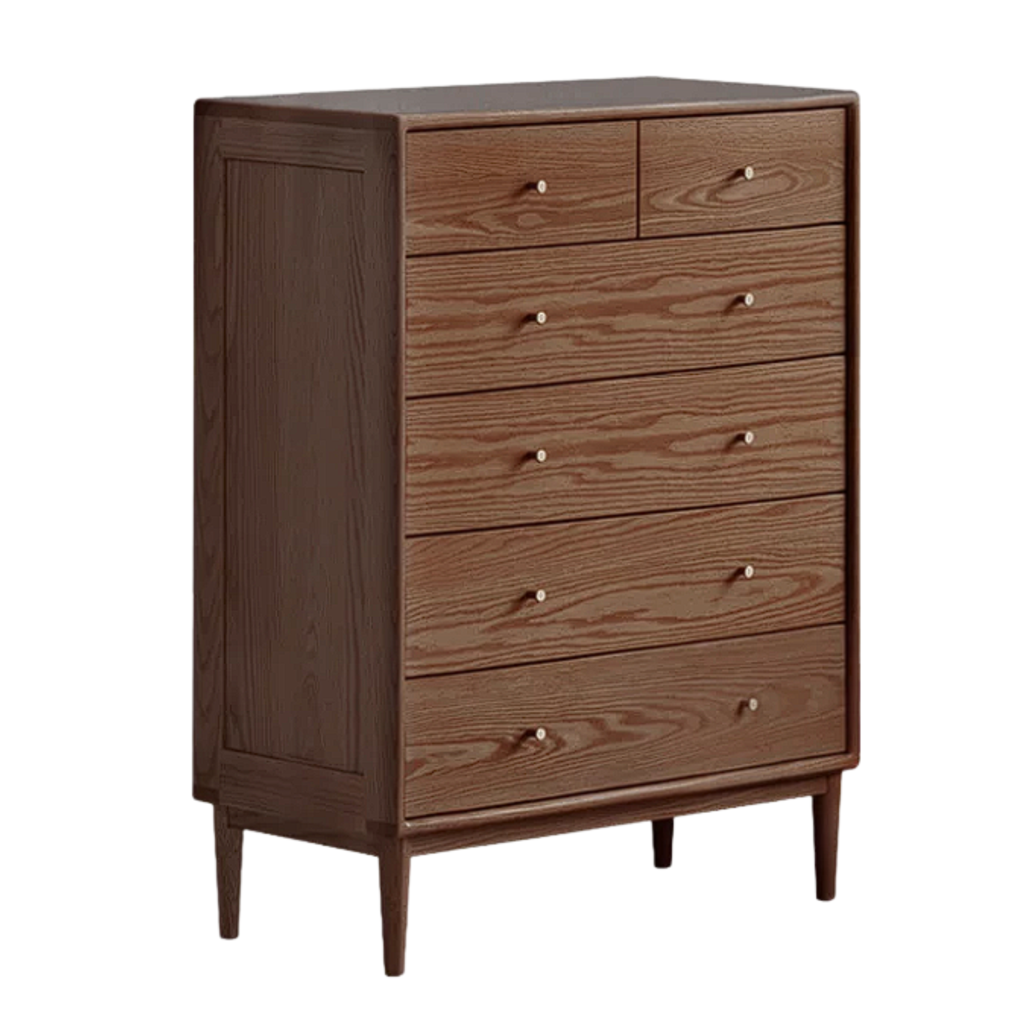 Oak, Solid Rubberwood, Golden Pearwood Modern Minimalist Chest of Drawers
