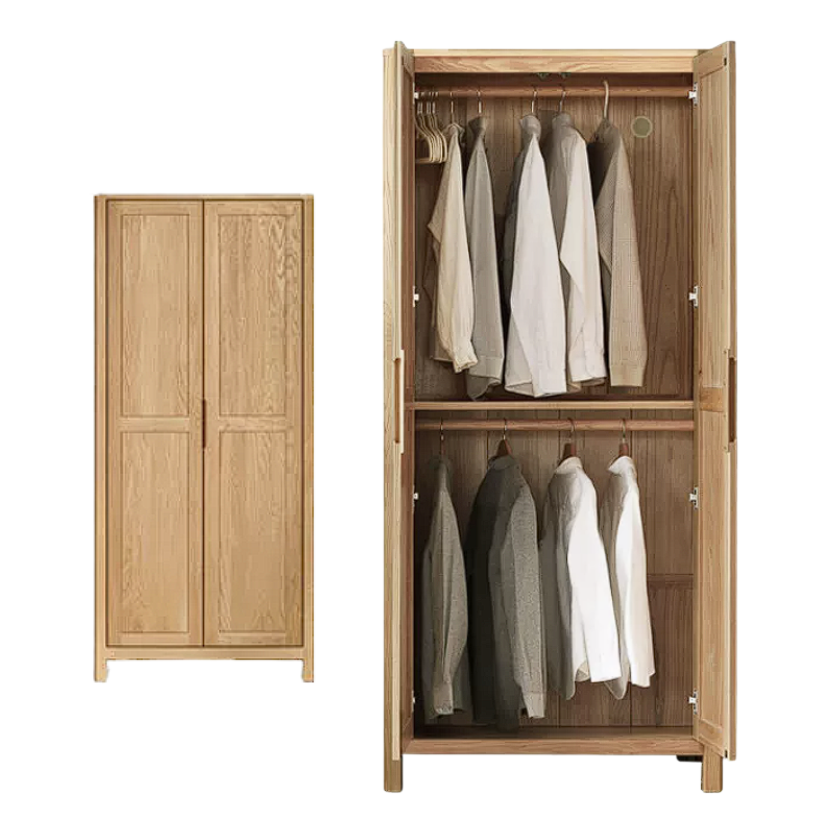 Oak solid wood combined Wardrobe.