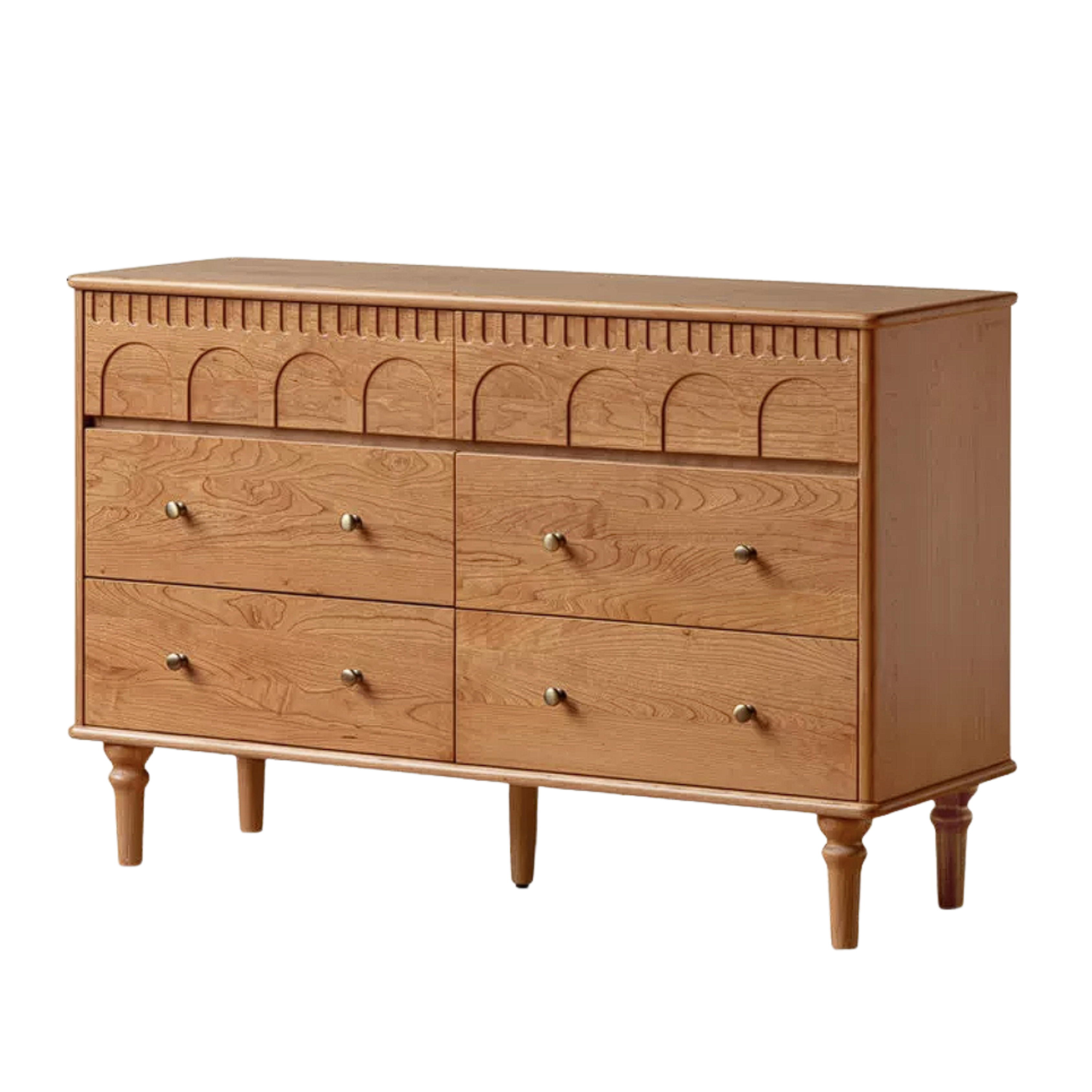 Black Walnut, Poplar, Solid Rubberwood, Ash, Cherry wood French Retro Chest of Drawers