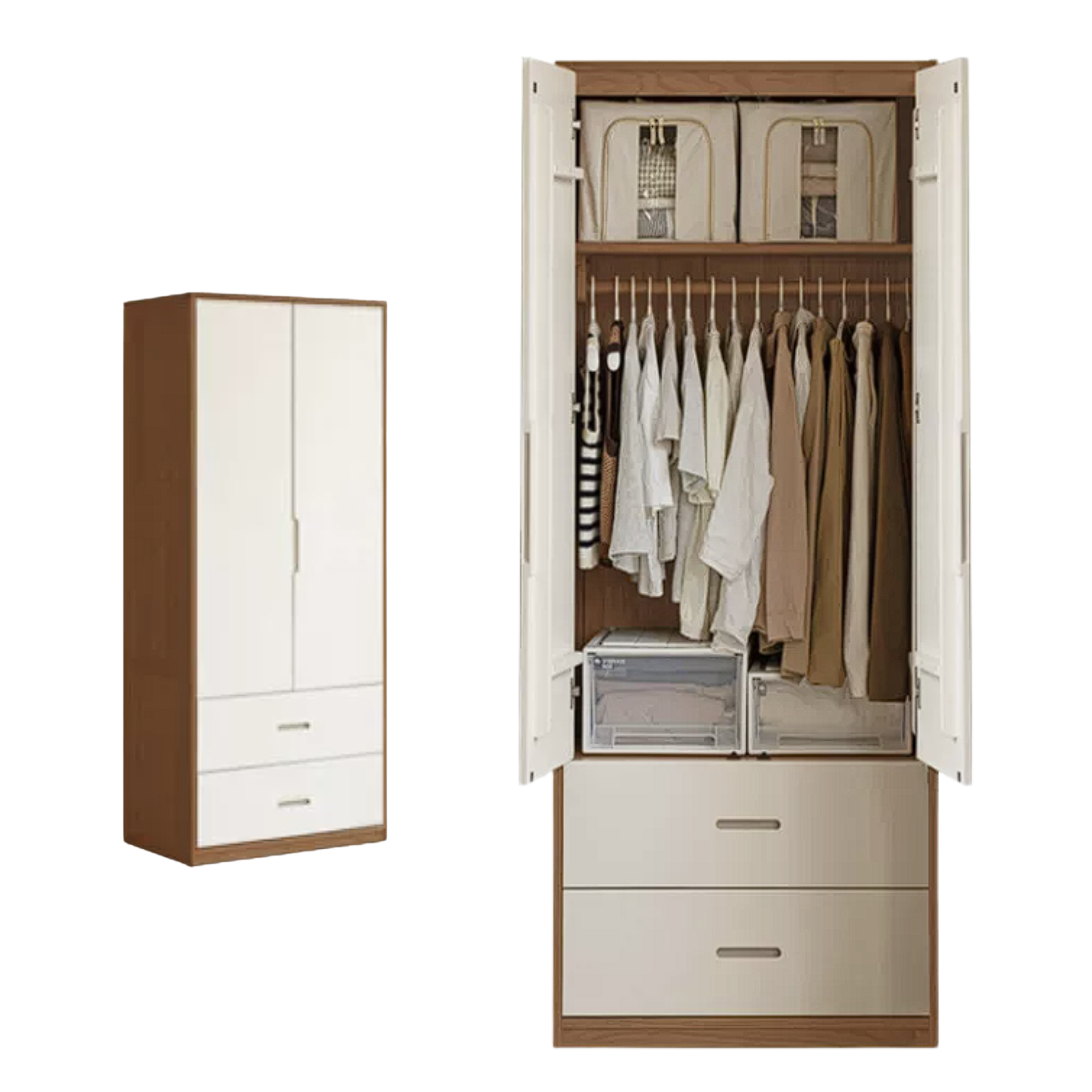 Oak Solid Wood Wardrobe Floor Combination Cabinet