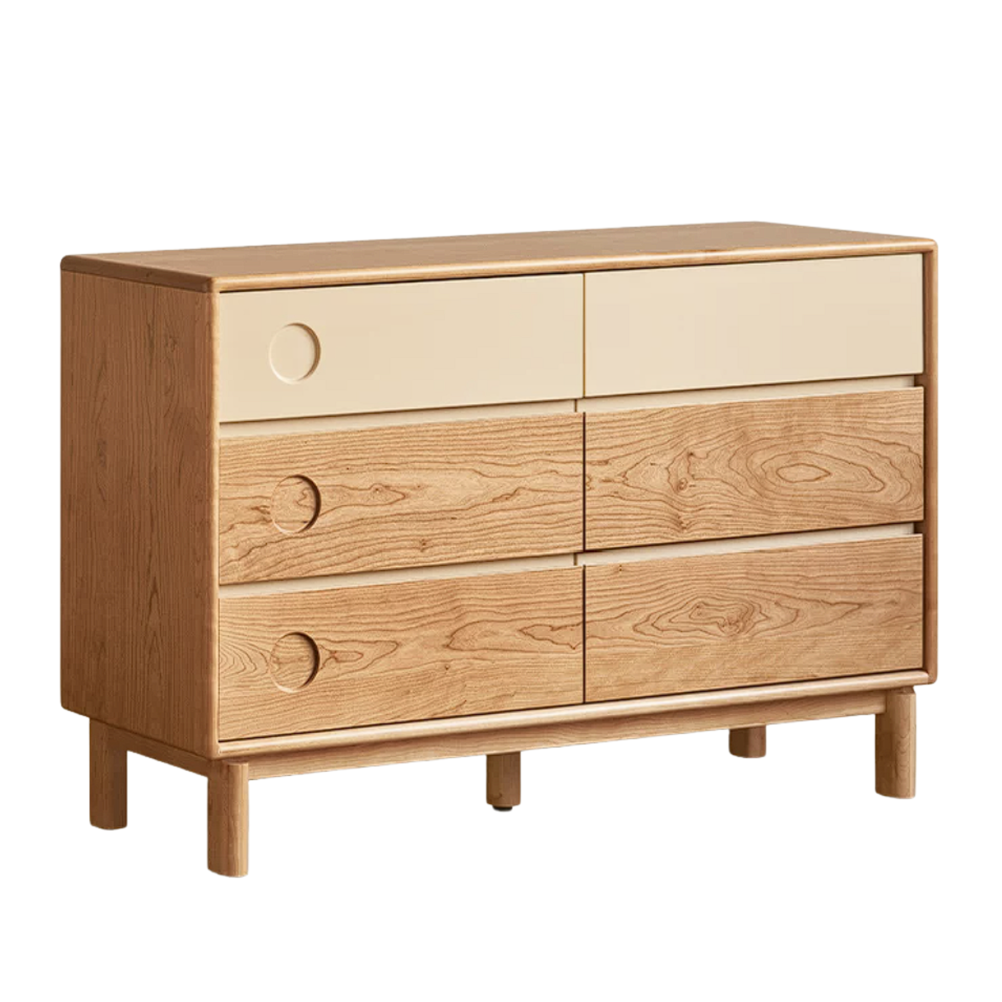 Cherry, Tulipwood  Solid Wood Modern Minimalist Chest of Drawers