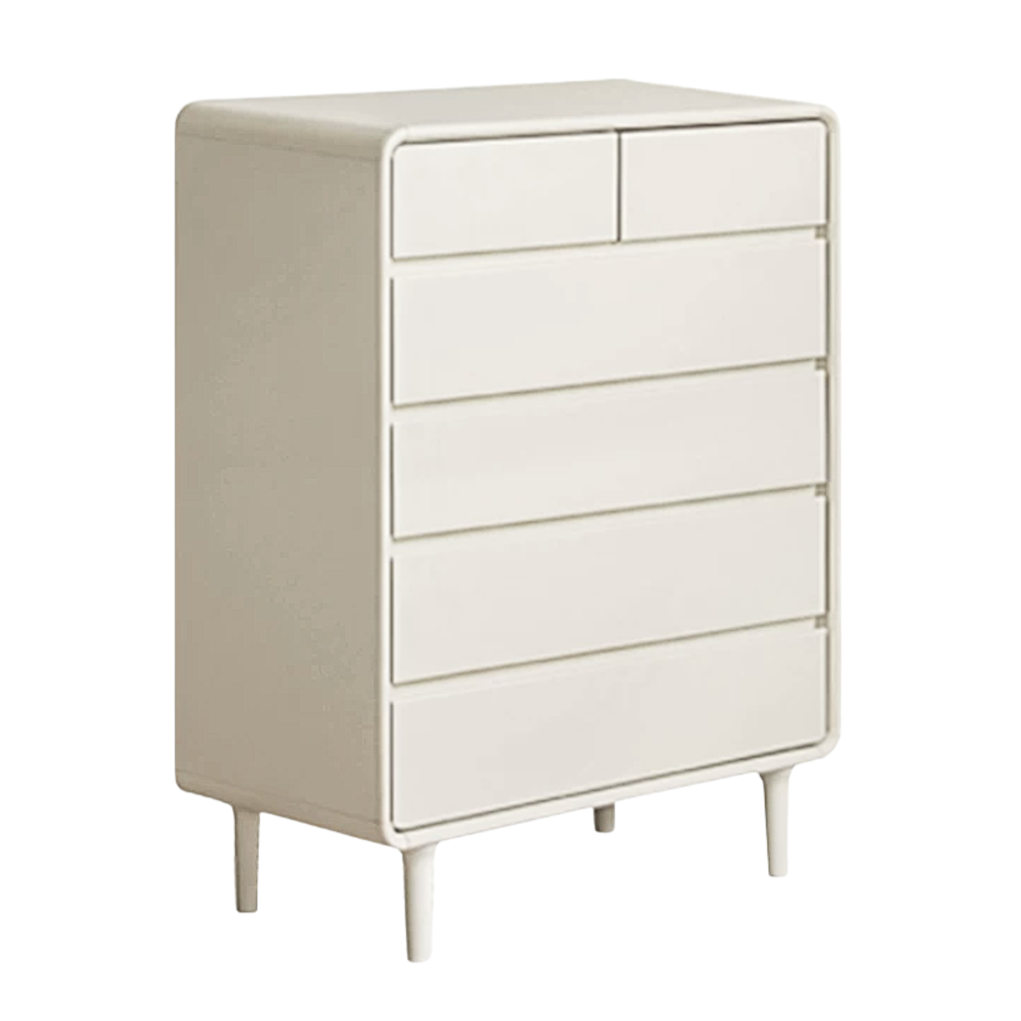 Solid Rubberwood  Milky Cream Style Chest of Drawers