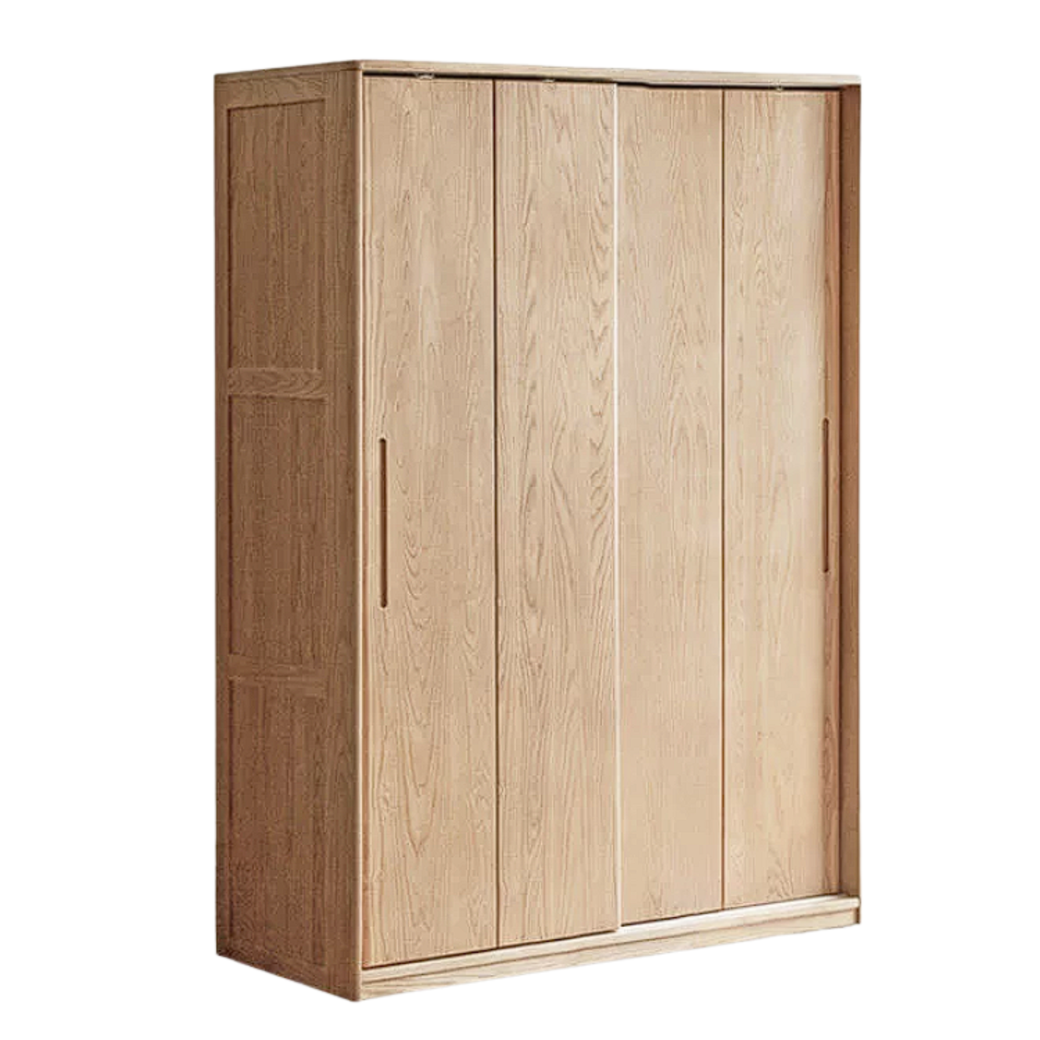 Oak, Ash Solid Wood Wardrobe With Sliding Doors