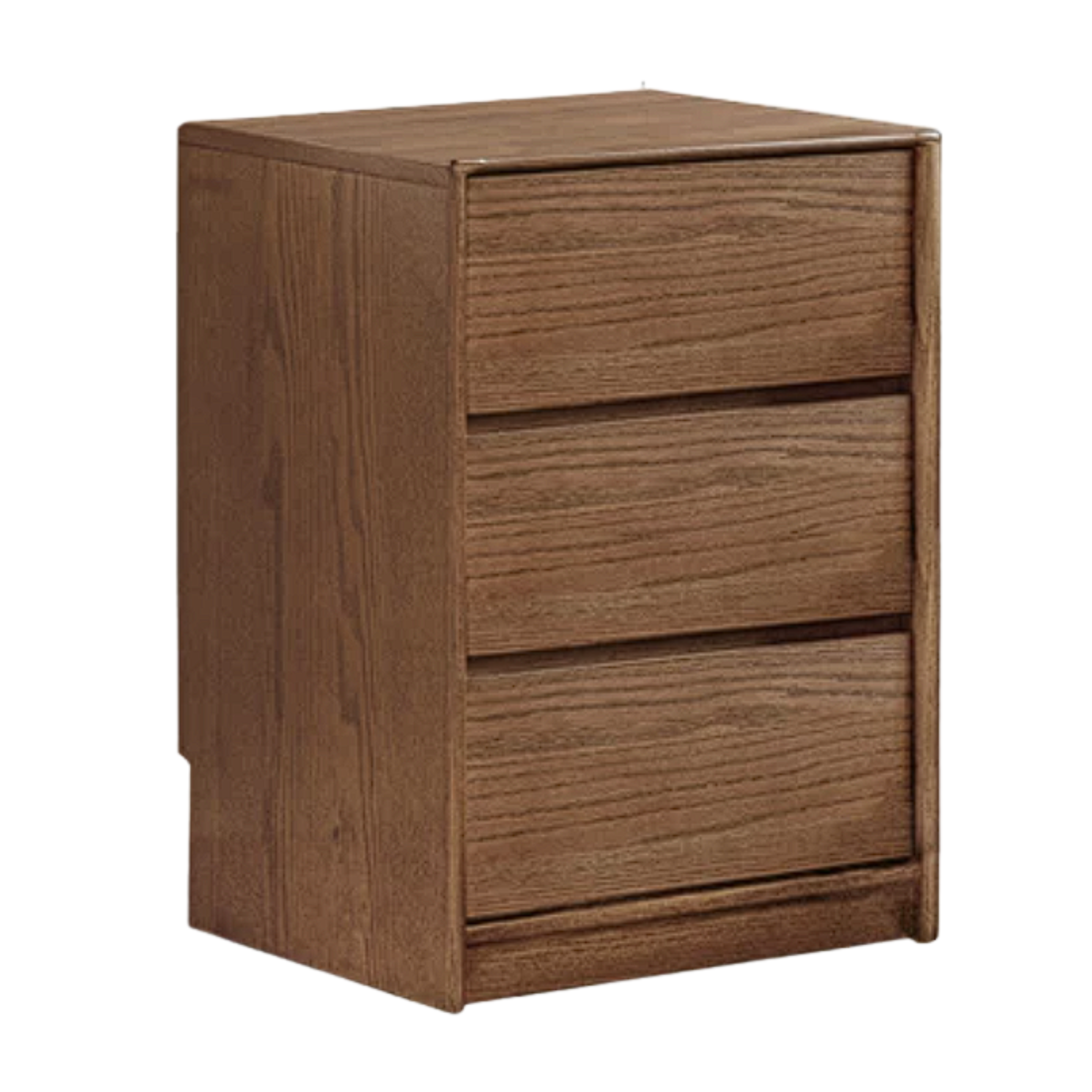 Oak Solid Wood, Solid Rubberwood Two Drawer Nightstand.