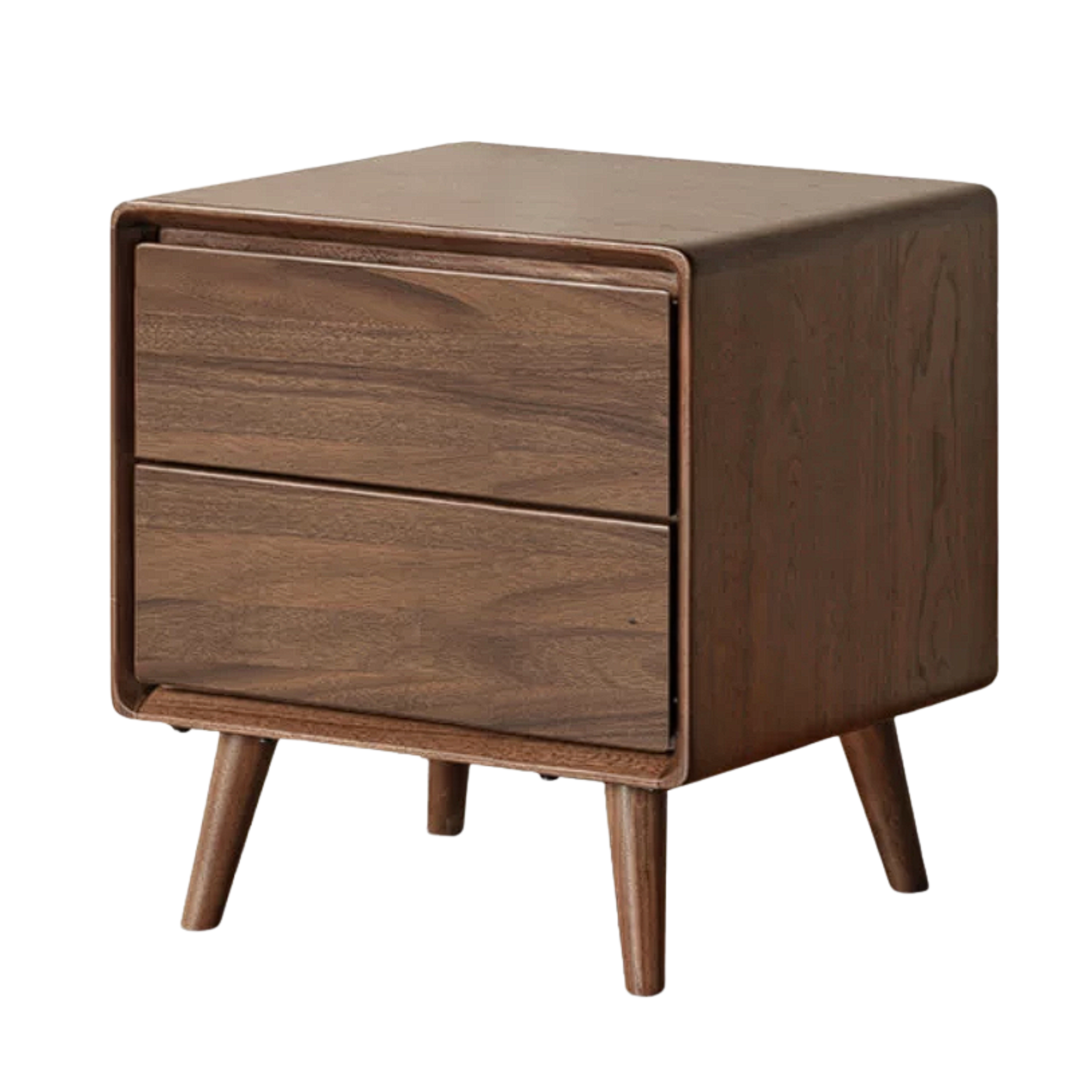 Black Walnut, South American Walnut, White Ash, Oak, Red Zebrawood Solid Wood Classic Nightstand.