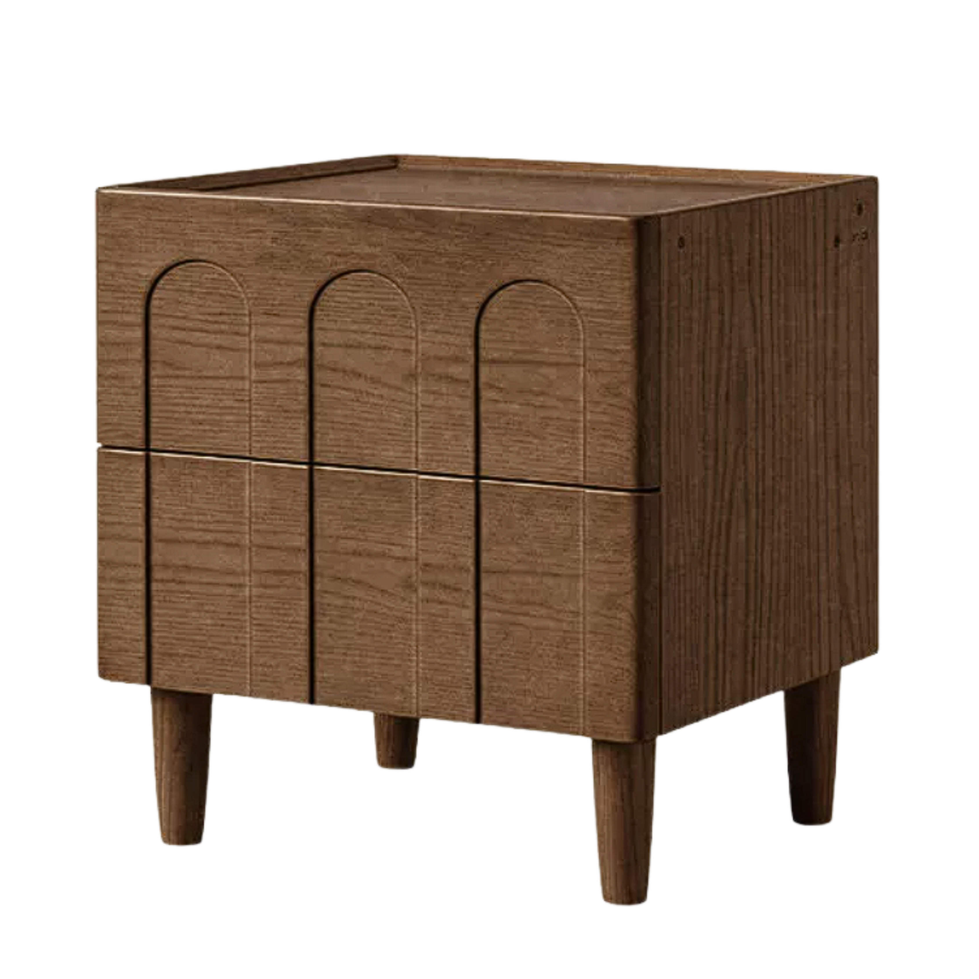 Black Walnut, Poplar, Sandalwood Solid Wood Modern Simple Nightstand.