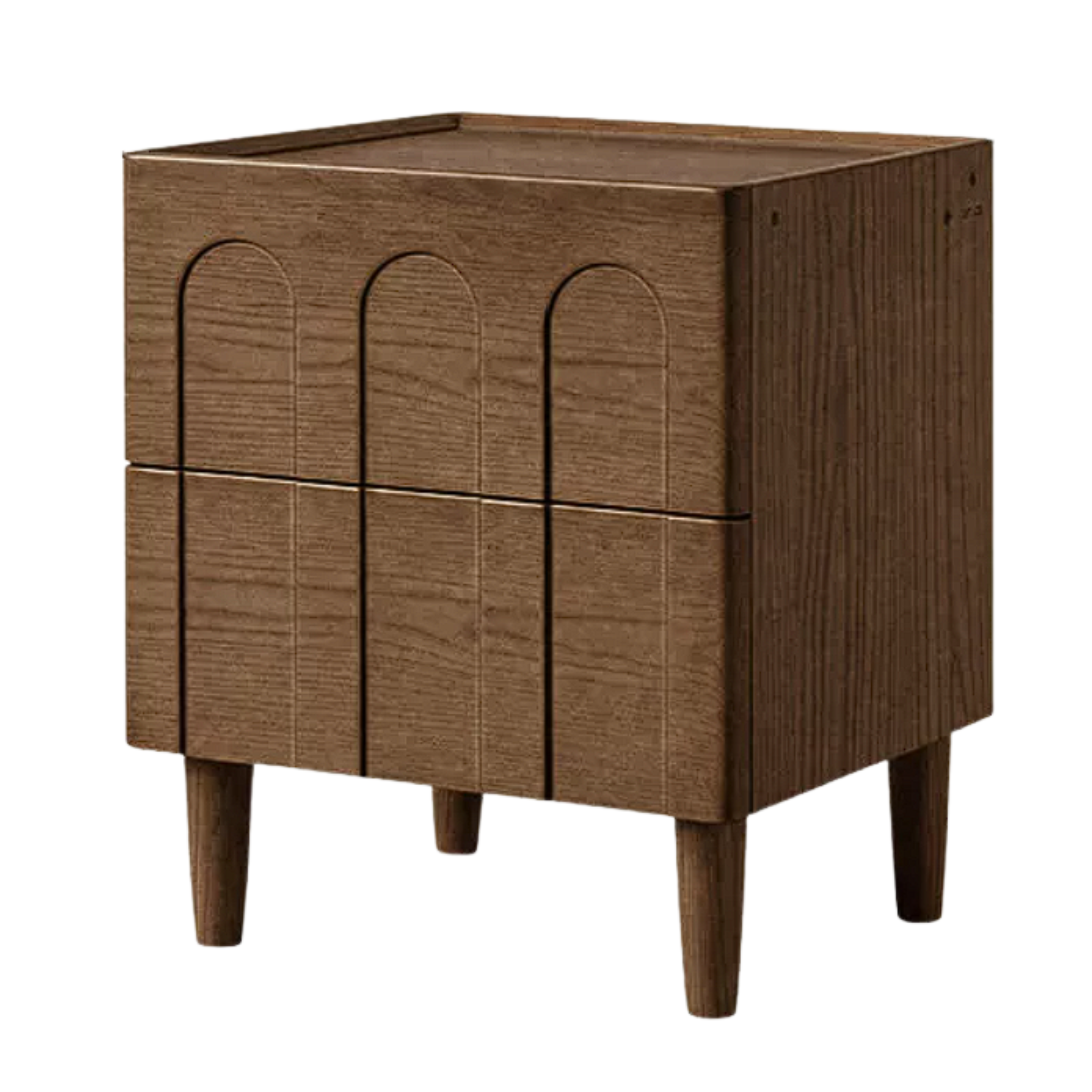 Black Walnut, Poplar, Sandalwood Solid Wood Modern Simple Nightstand.